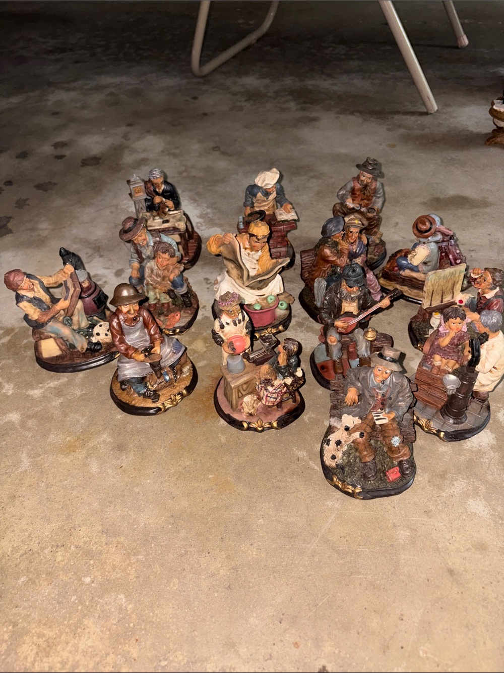 Vintage Ceramic Figurine Collectible Set - Multicolor